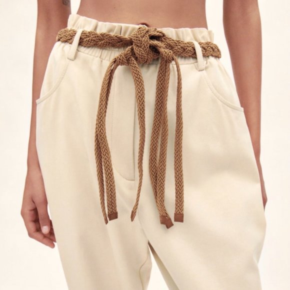 ZARA Pants with Braided Belt(Sand, US L) - Picture 2 of 8